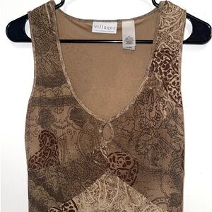 Y2K Middi Brown Dress With Print